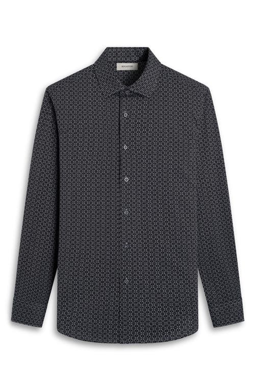 Bugatchi James Ooohcotton® Geo Print Button-up Shirt In Black