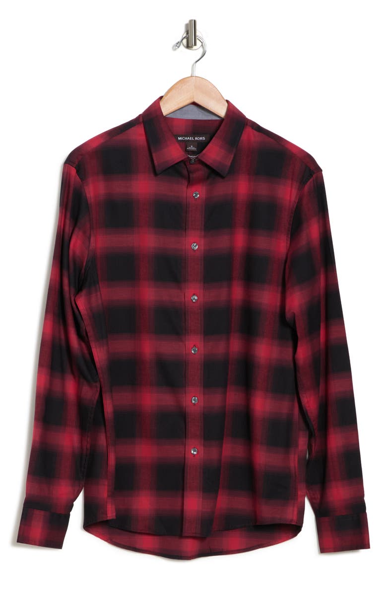 Michael Kors Plaid Long Sleeve Brushed Flannel Shirt, Alternate, color, 