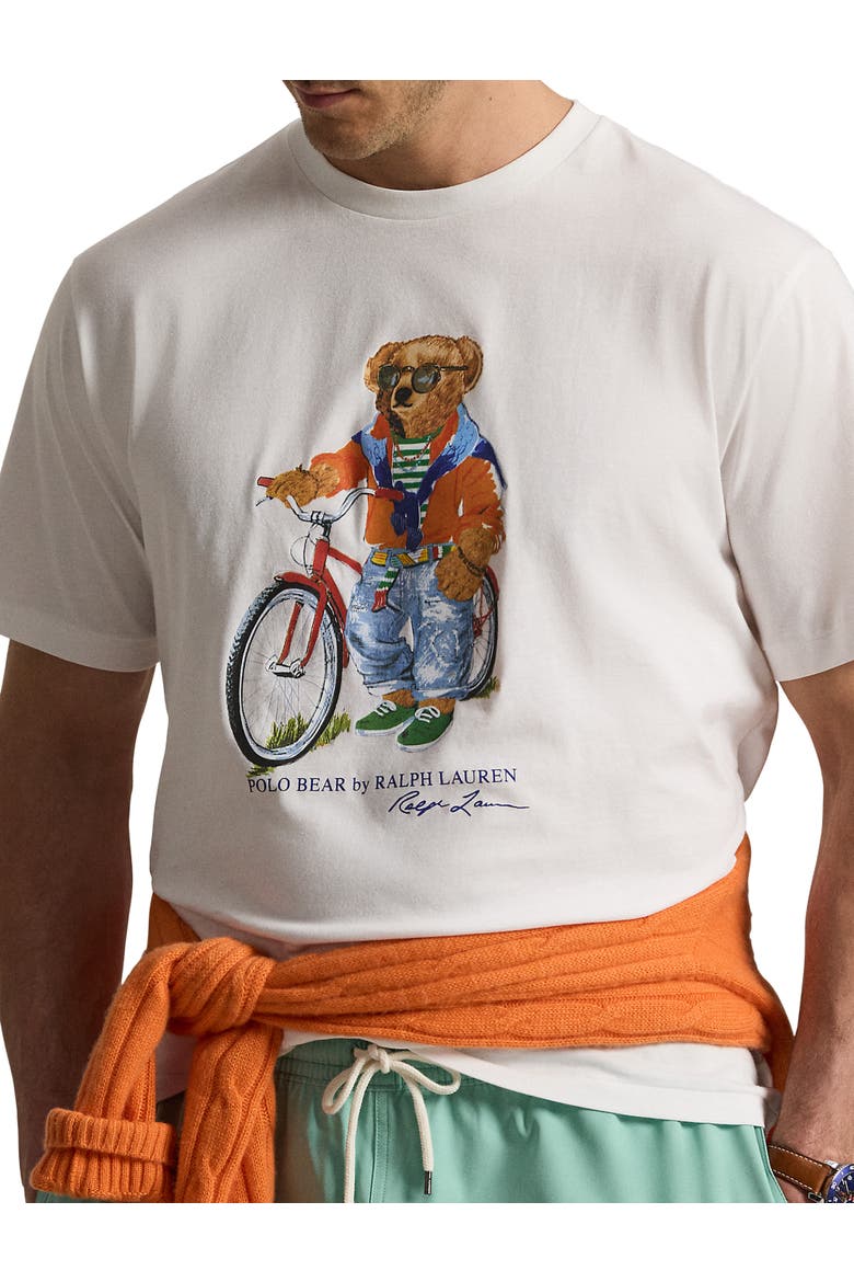 Big & Tall Summer Bear T-Shirt, Alternate, color, WHITE