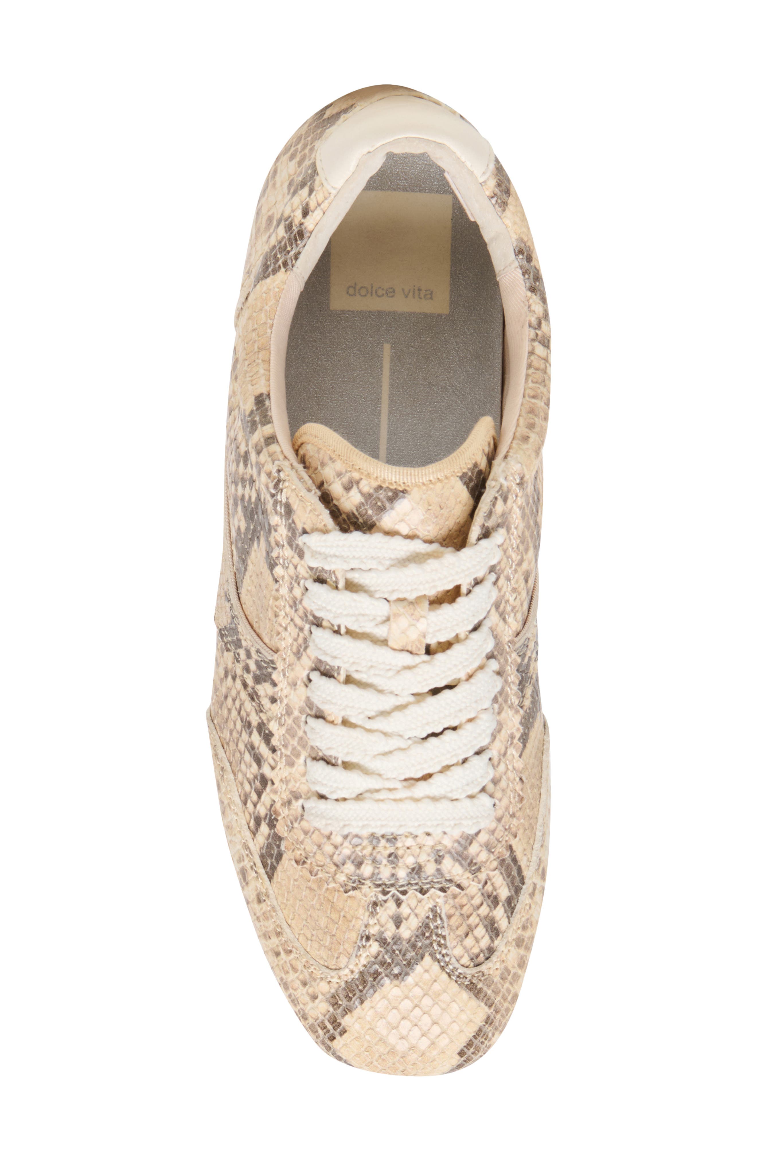 Dolce Vita Dorie Sneaker, Alternate, color, Natural Snake Embossed Leather