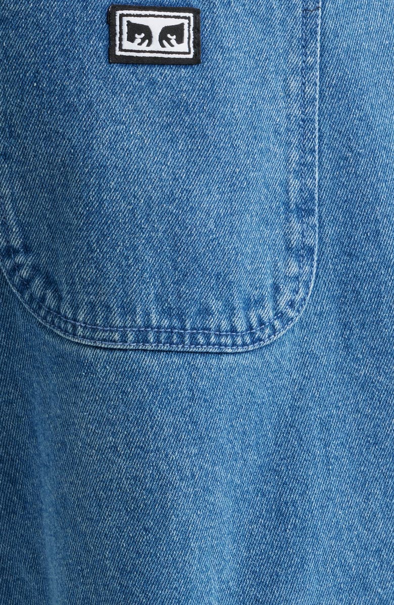 Obey Bigwig Double Knee Worker Jeans, Alternate, color, Light Indigo