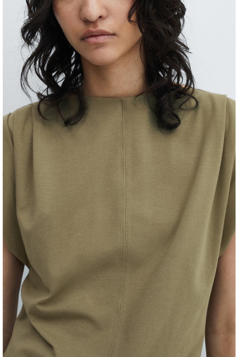 Dates Muscle Stretch Cotton T-Shirt Dress, Alternate, color, KHAKI GREEN