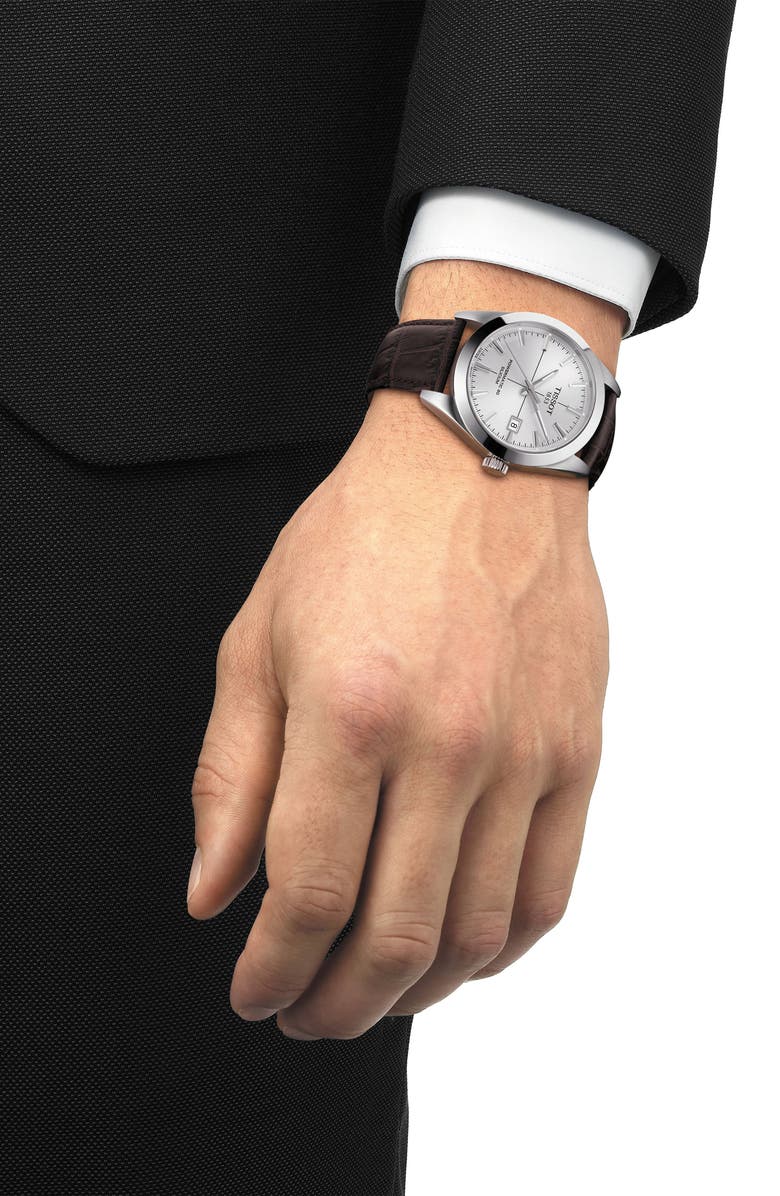 Tissot Powermatic 80 Leather Strap Watch, 40mm, Alternate, color,