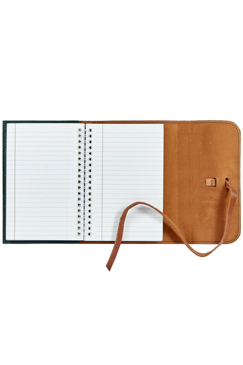 7" Leather Wrapped Refillable Journal, Alternate, color, Green
