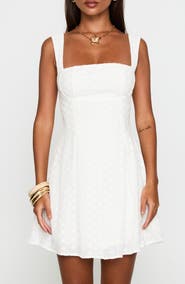 Princess Polly Xanthus Eyelet Tie Back Cotton Minidress