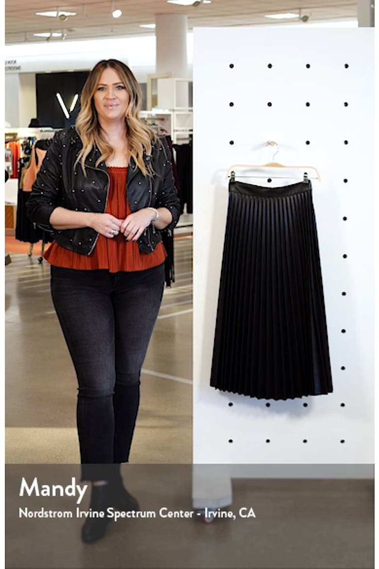 Pleated Faux Leather Midi Skirt video