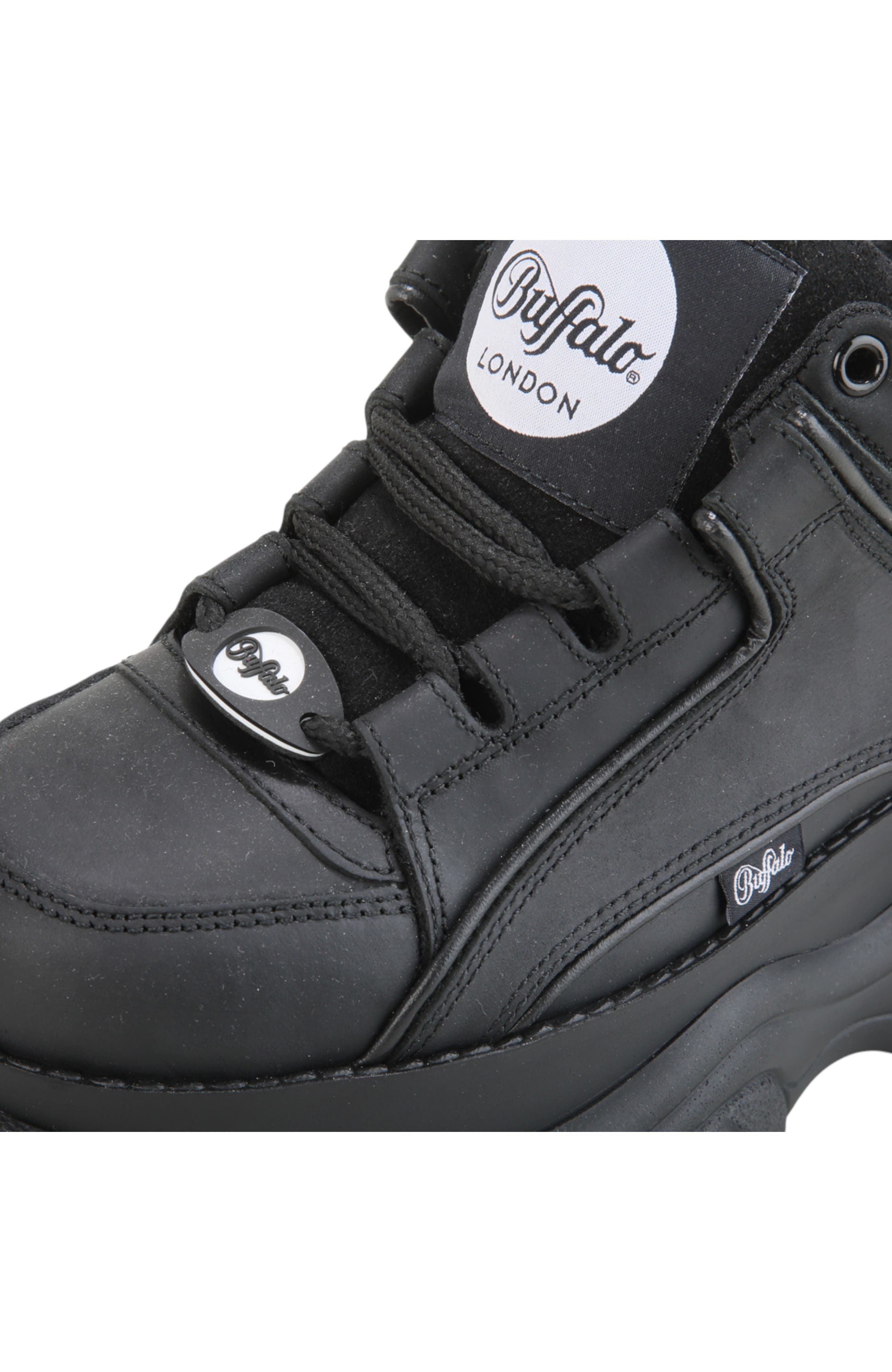 Buffalo Boots Classic Low Leather Shaft Height Sneaker, Alternate, color, Black
