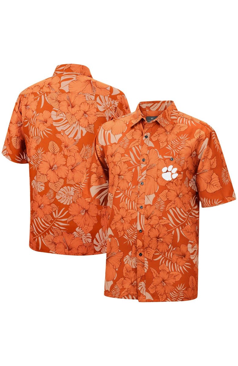 COLOSSEUM Men's Colosseum Orange Clemson Tigers The Dude Camp Button-Up Shirt, Alternate, color, 