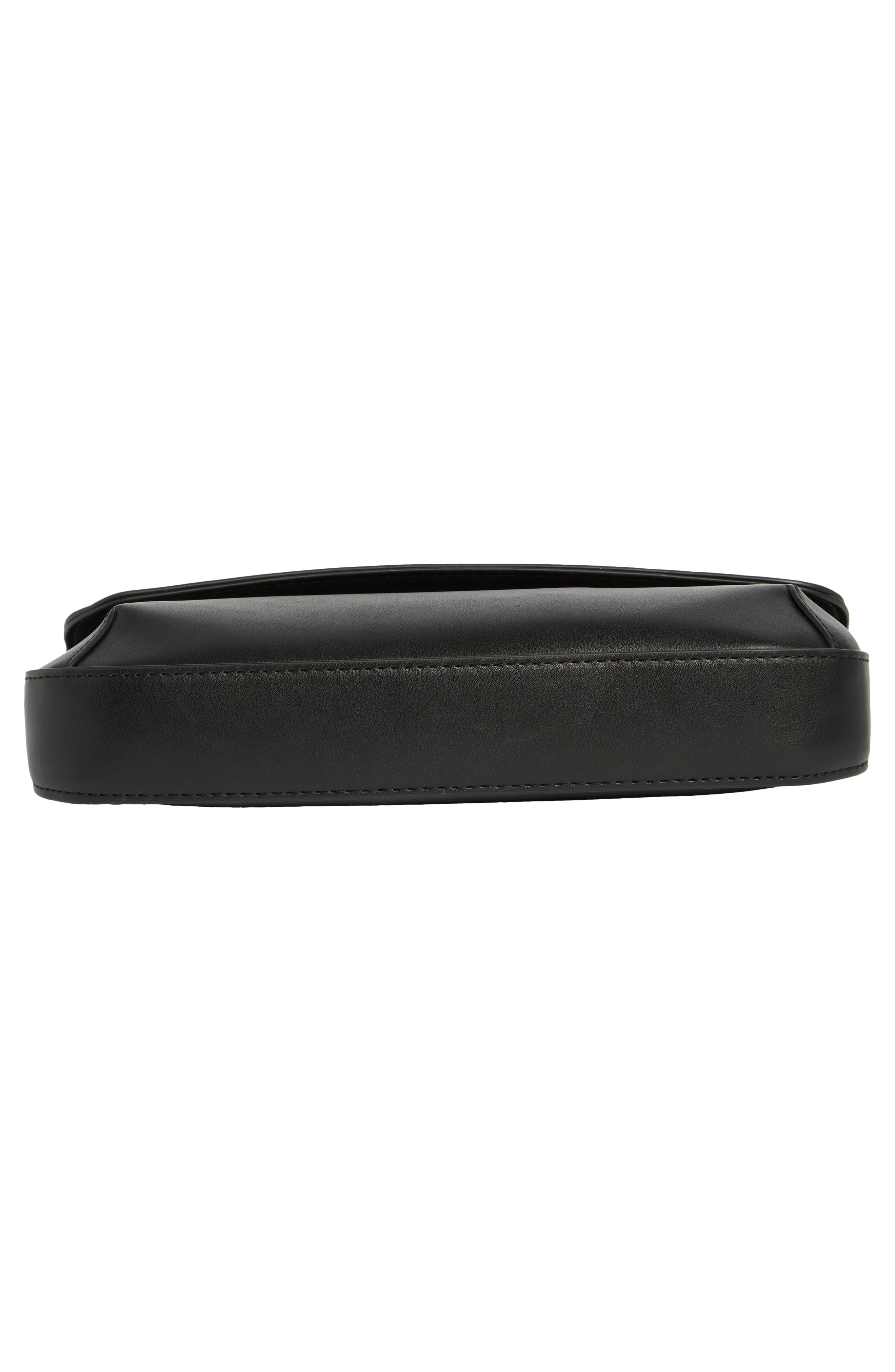 BCBG Asymmetric Flap Shoulder Bag, Alternate, color, Black