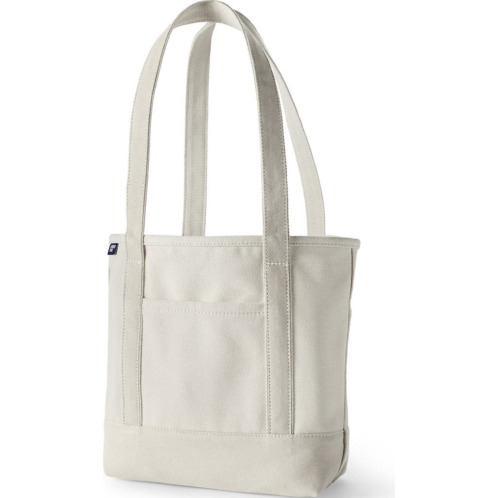 Lands' End Open Top Long Handle Canvas Tote Bag In Natural/natural