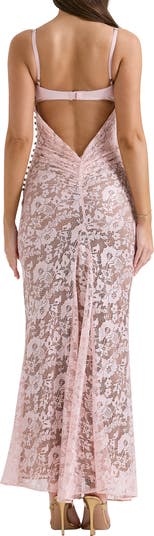 Azzurra Metallic Lace Body-Con Gown