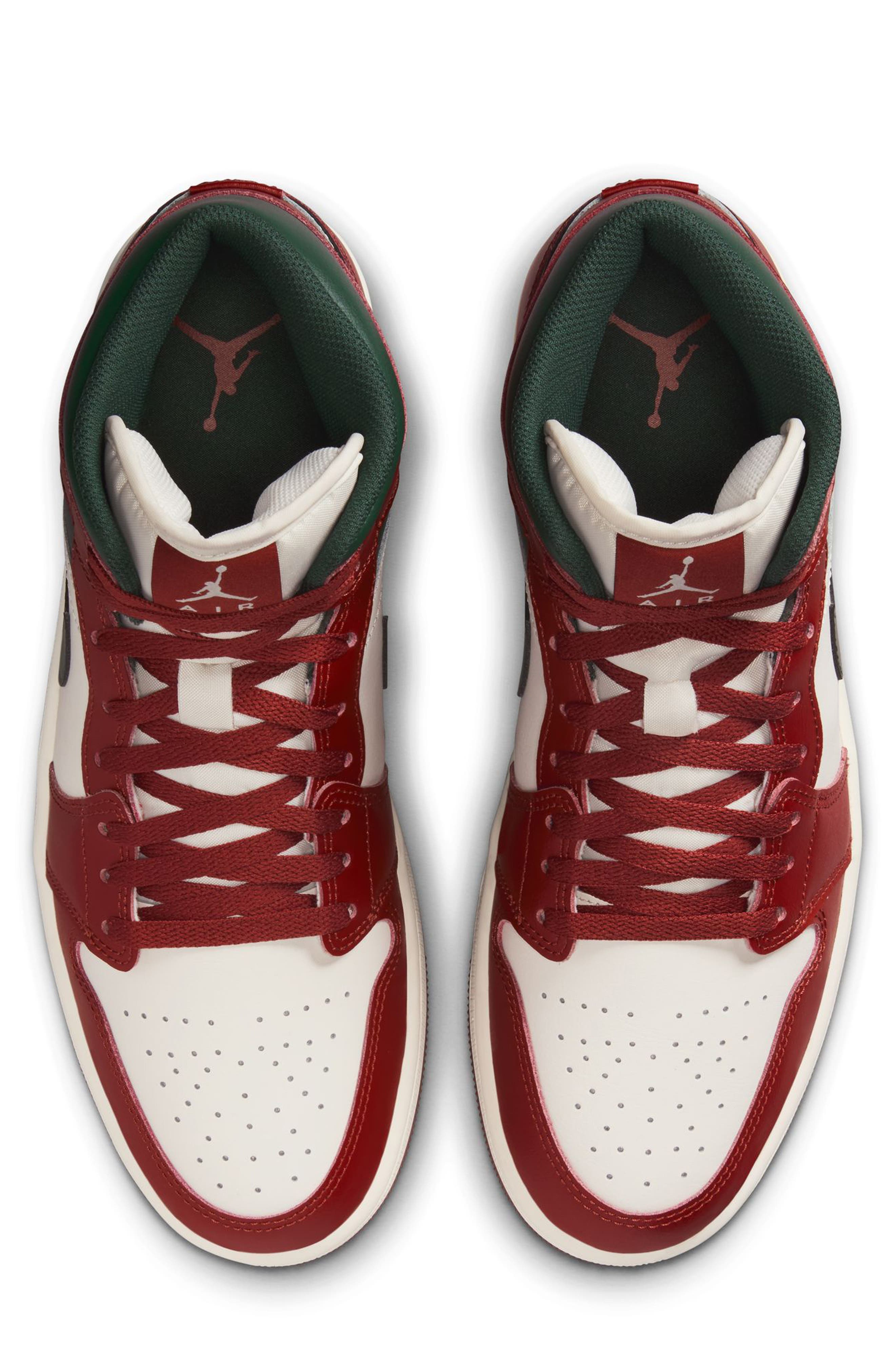 Jordan Air Jordan 1 Mid Sneaker, Alternate, color, Sail/ Redstone/ Midnight Green