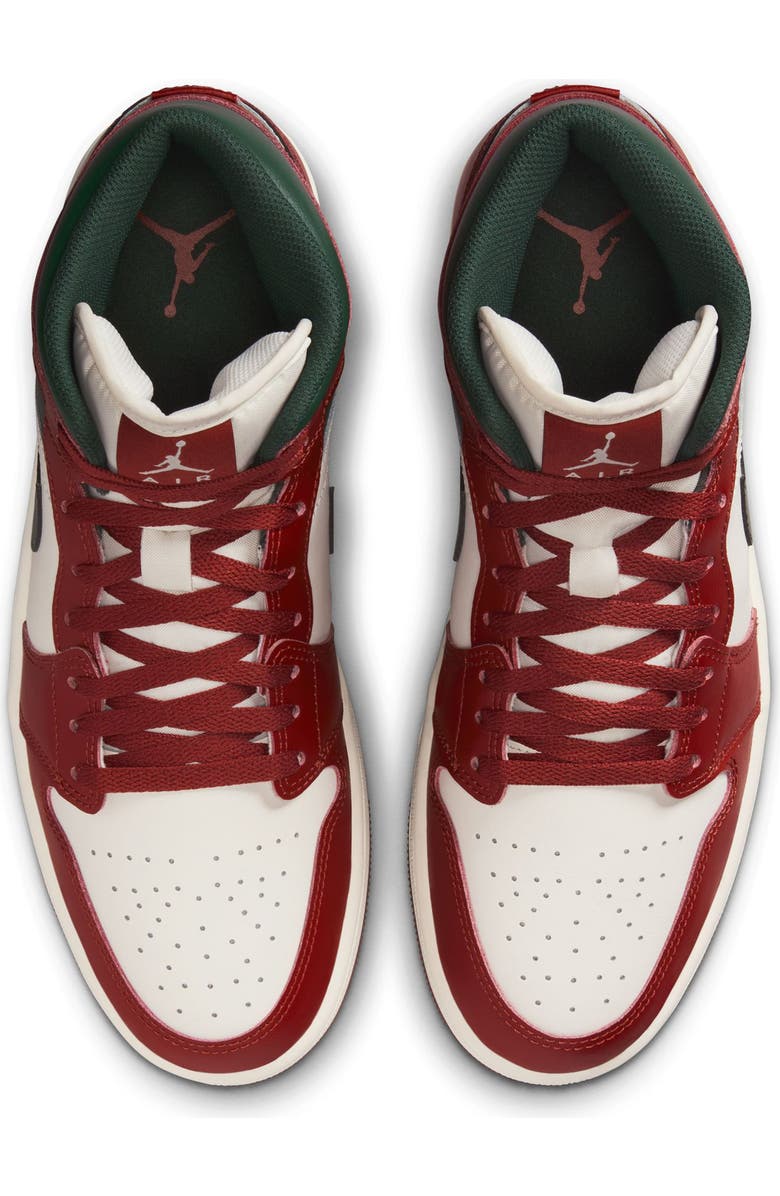 Jordan Air Jordan 1 Mid Sneaker, Alternate, color, Sail/ Redstone/ Midnight Green