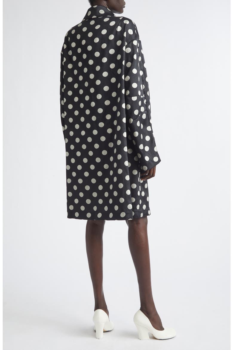 Polka Dot Washed Mousseline Coat, Alternate, color, BLACK