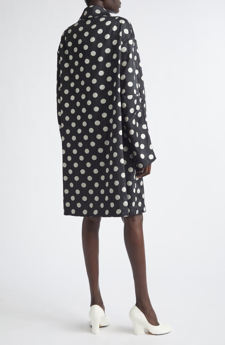 Dries Van Noten Polka Dot Washed Mousseline Coat, Alternate, color, Black