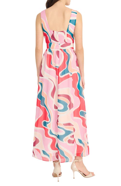 Donna Morgan Sleeveless Chiffon Maxi Dress In Rosebloom/paradise Pink