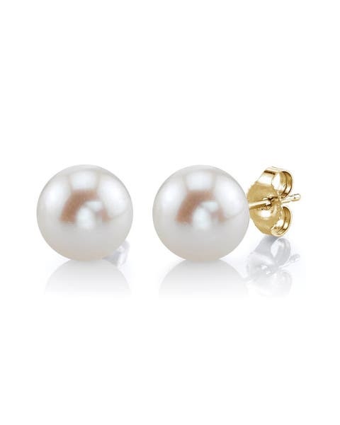 Freshwater Round Pearl Stud Earrings 7mm
