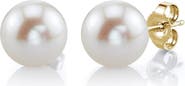 The Pearl Source Freshwater Round Pearl Stud Earrings 7mm