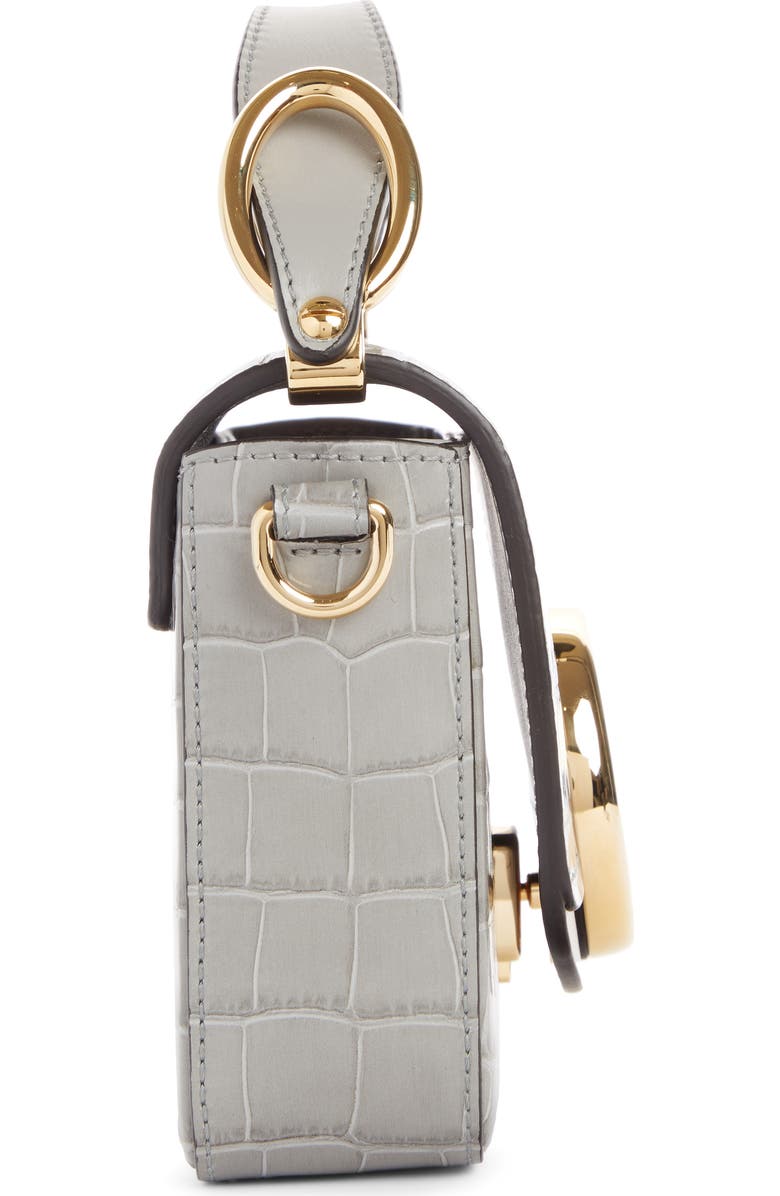 Chloé Mini C Croc Embossed Leather Satchel, Alternate, color,