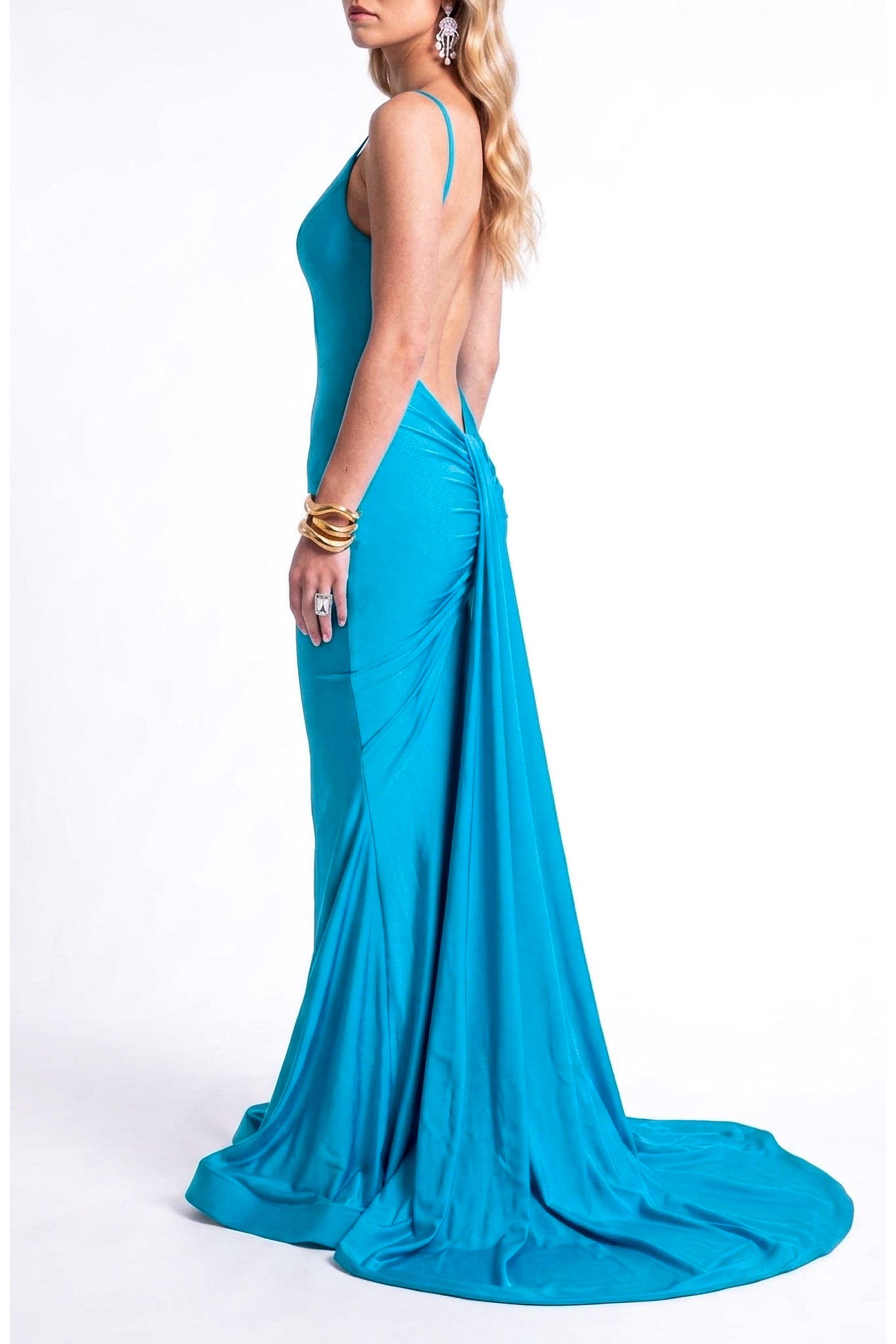 Mer Made Lids Jessica Angel Open Back Pleated Sweetheart Mermaid Gown (Women) | Nordstrom