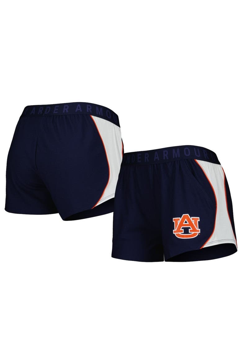 Women's Under Armour Navy/Orange Auburn Tigers Game Day Tech Mesh Performance Shorts, Alternate, color, Navy