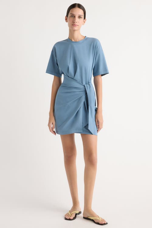 Modern Citizen Fallon Organic Cotton T-shirt Wrap Dress In Blue