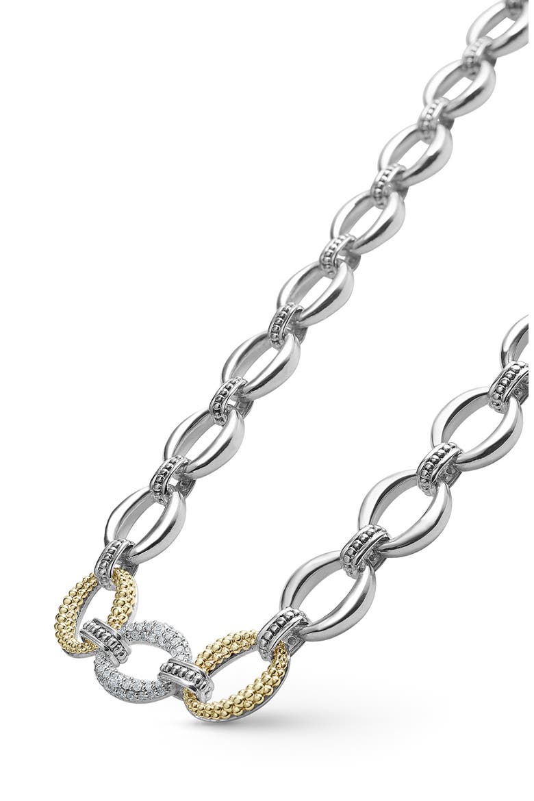 Caviar Lux Diamond Link Necklace, Alternate, color, DIAMOND