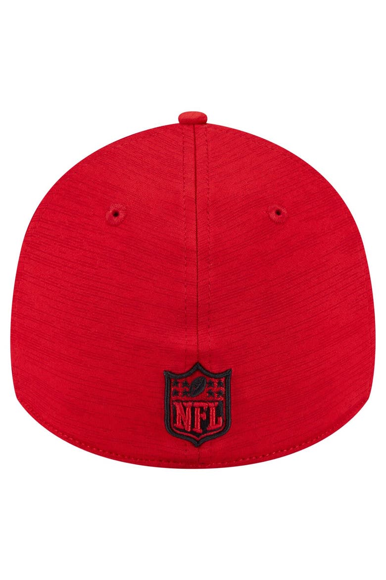 Men's New Era  Scarlet San Francisco 49ers Stripes 39THIRTY Flex Hat, Alternate, color, Scarlet