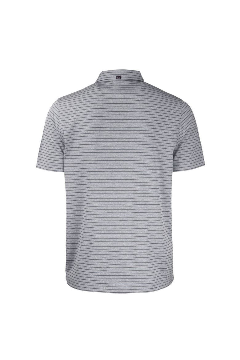 Men's Cutter & Buck  Heather Black Pittsburgh Steelers Helmet Forge Eco Heather Stripe Stretch Recycled Polo, Alternate, color, Heather Black