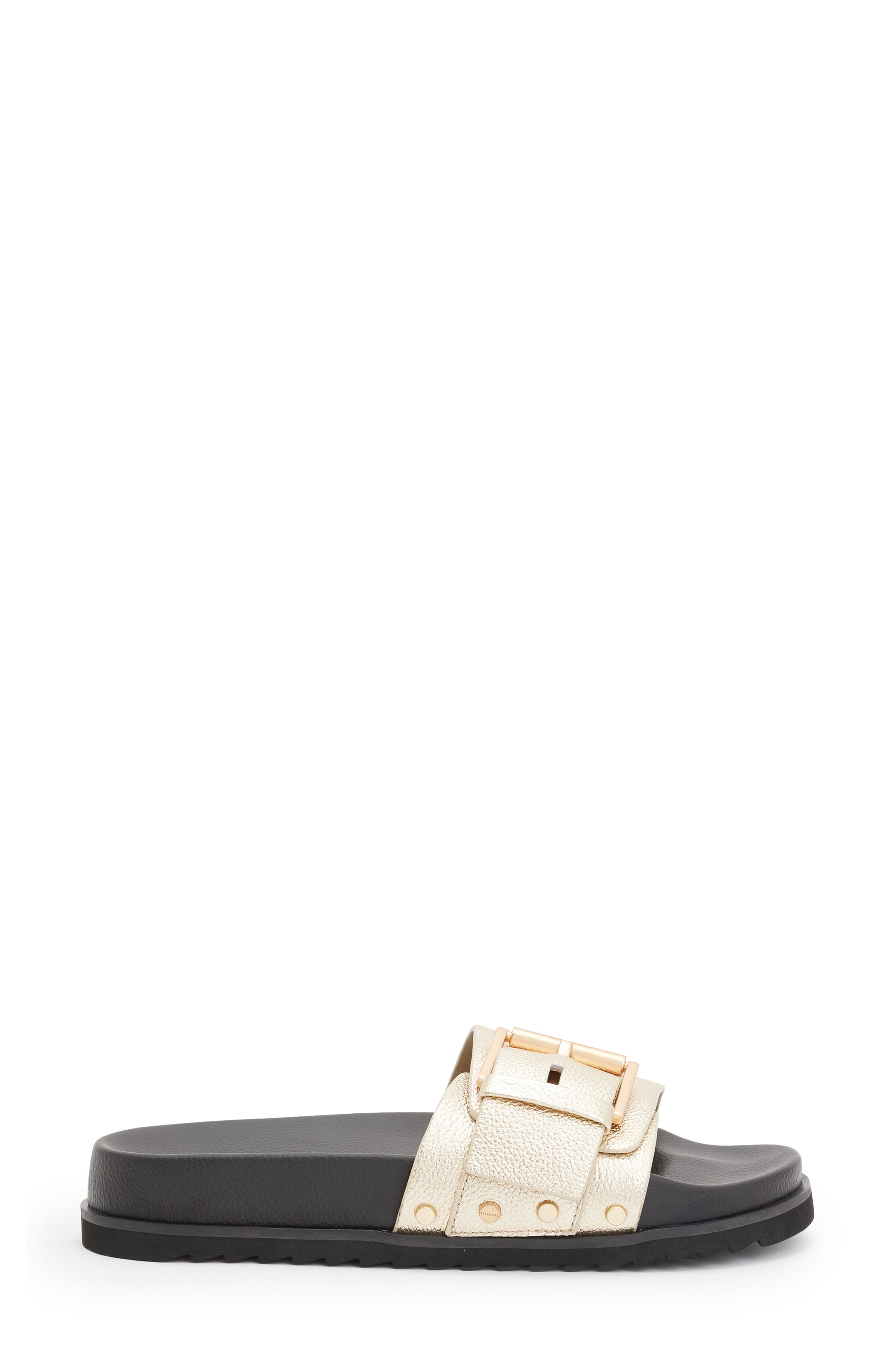 Ellie Stud Slide Sandal, Alternate, color, METALLIC GOLD