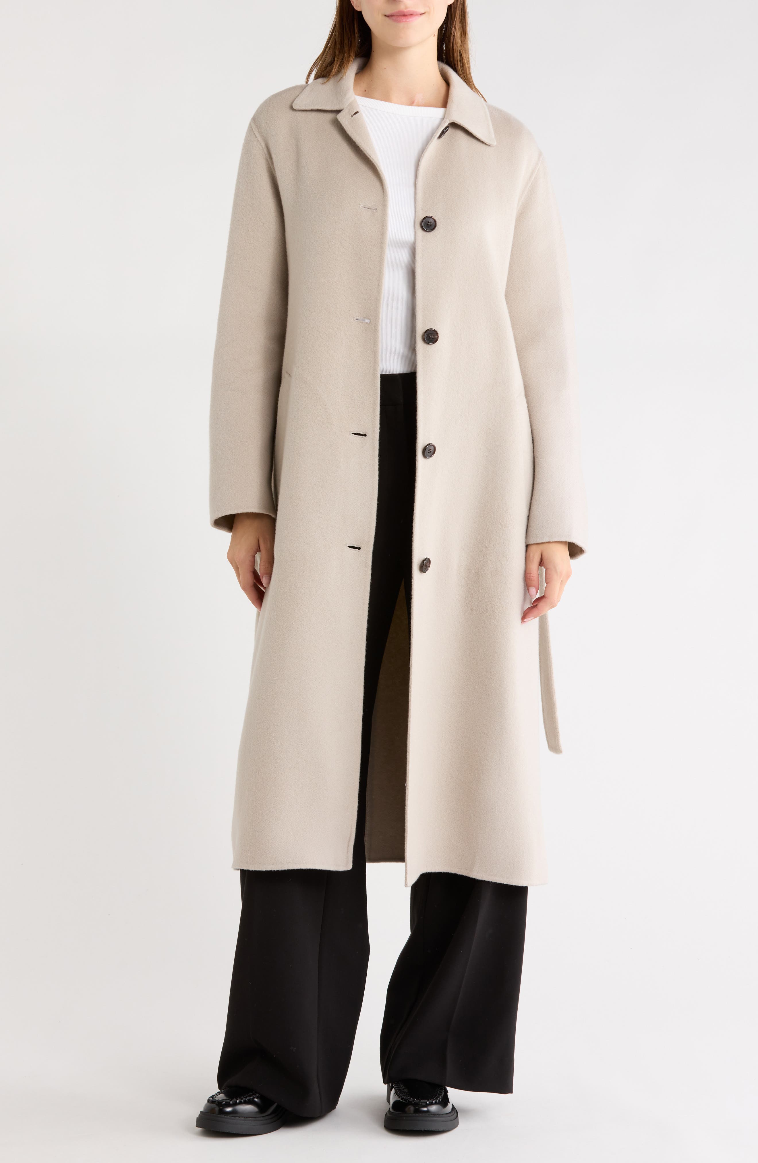Cashmere Single Breasted Long Coat