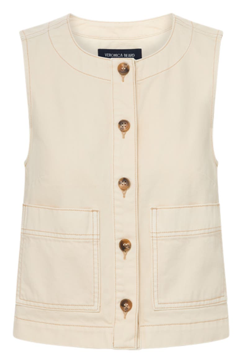 Ording Sleeveless Button-Up Top, Alternate, color, ECRU