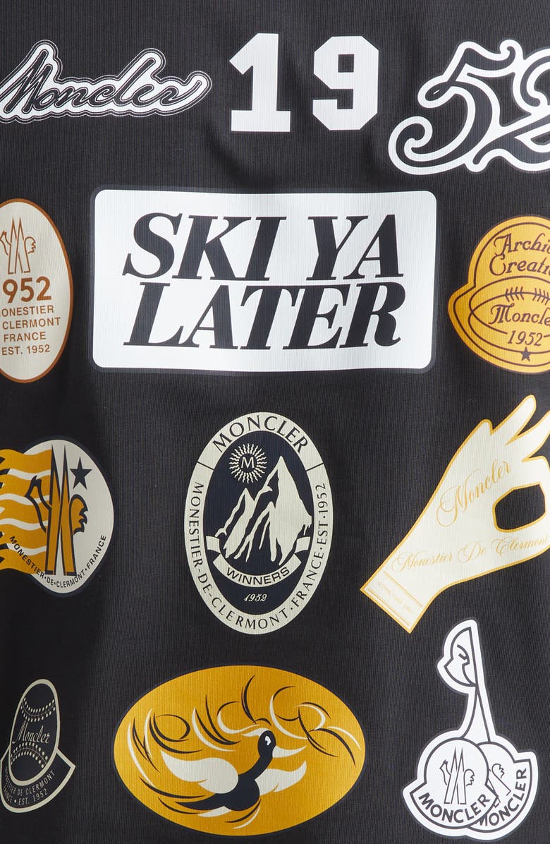 Moncler Cartoons Logo Long Sleeve Graphic T-Shirt, Alternate, color, Smoky Black