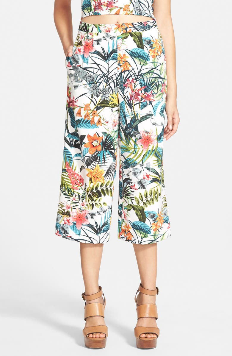 WAYF Tropical Print Culottes, Main, color,