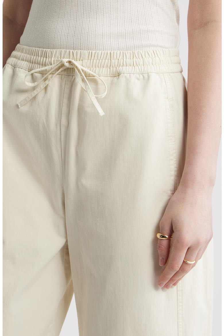 Pull-On Crop Barrel Leg Cotton Pants, Alternate, color, IVORY BIRCH