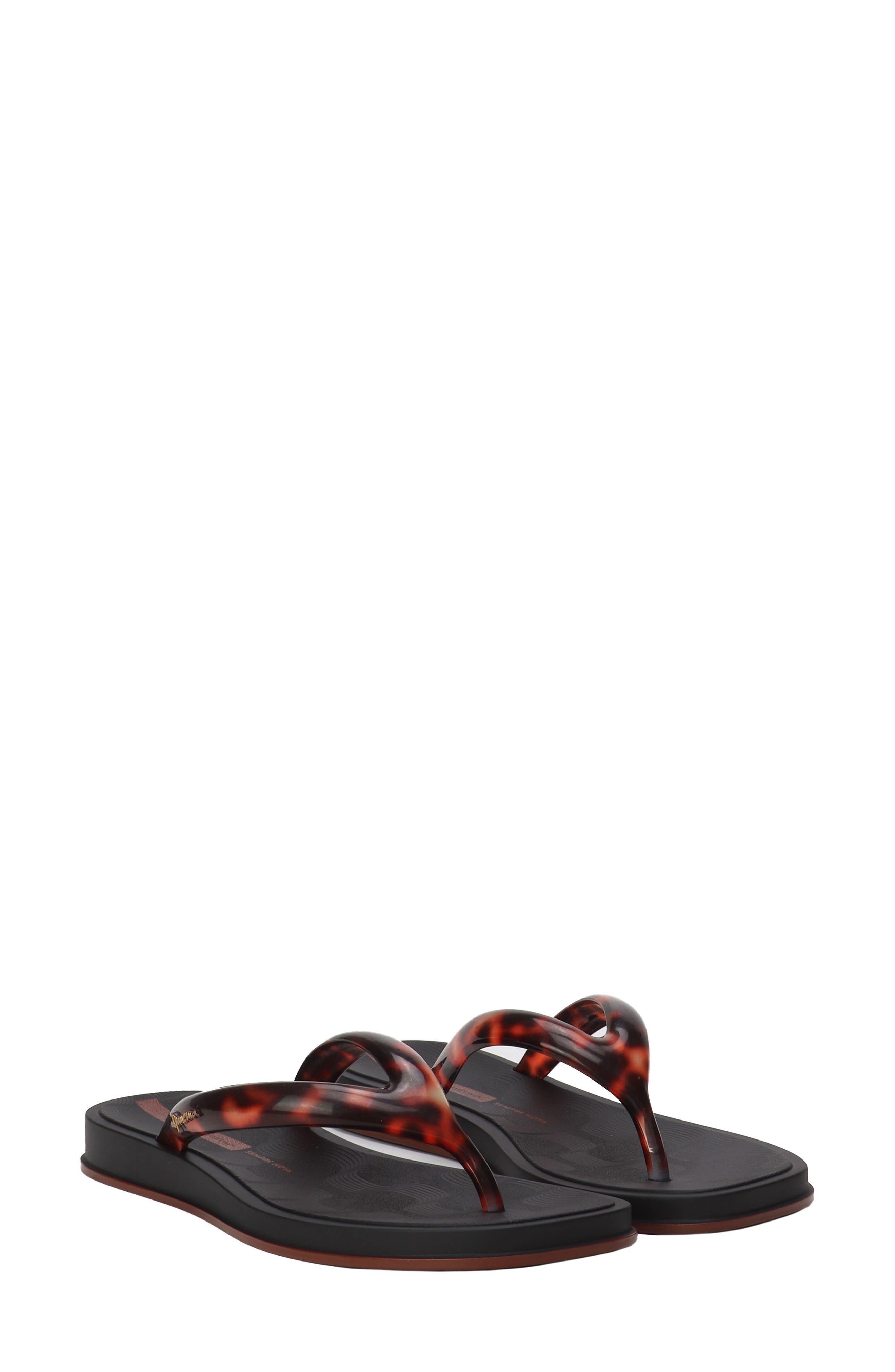 Glow Trendy Flip Flop, Alternate, color, BLACK/ TURTLE/ BROWN
