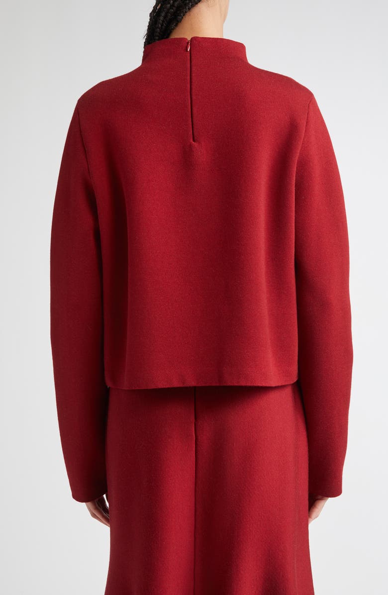 Carolina Herrera Floral Intarsia Funnel Neck Sweater, Alternate, color, Garnet Multi