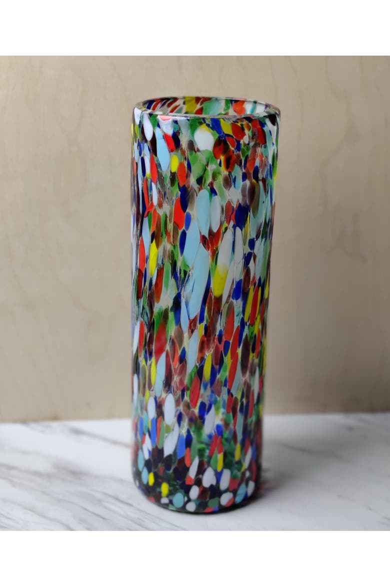 Hand Blown Glass Vase, Alternate, color, Confetti