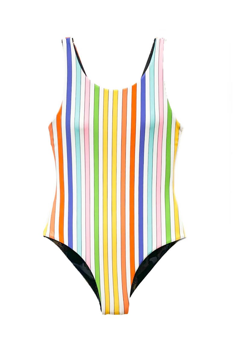 REVERSIBLE STRIPED ONE PIECE SWIMSUIT, Alternate, color, MULTICOLOR