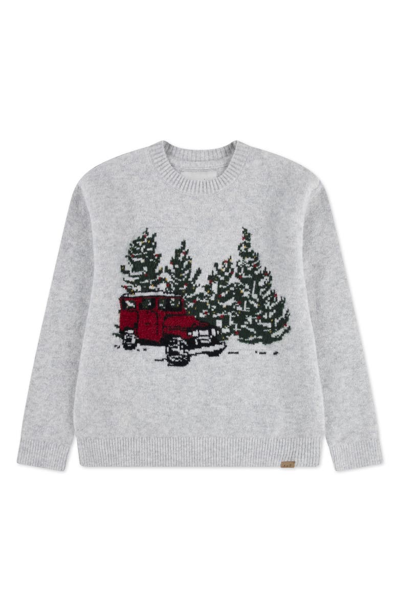 abercrombie kids Kids' Intarsia Sweater, Main, color, Anf Light Grey Heather