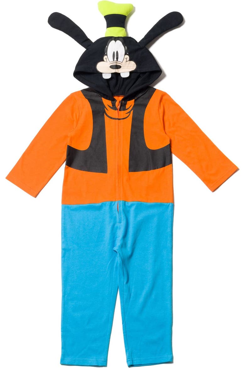 Mickey Mouse Hooded One Piece, Main, color, Goofy Orange Blue