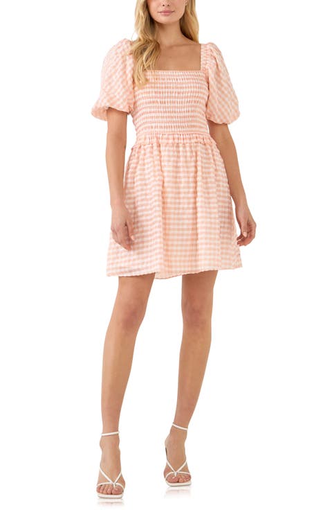Gingham Smocked Minidress