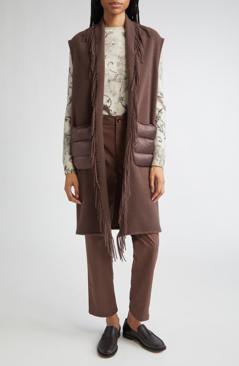 Herno Ultralight Wool & Cashmere Mixed Media Vest, Alternate, color, Fondente