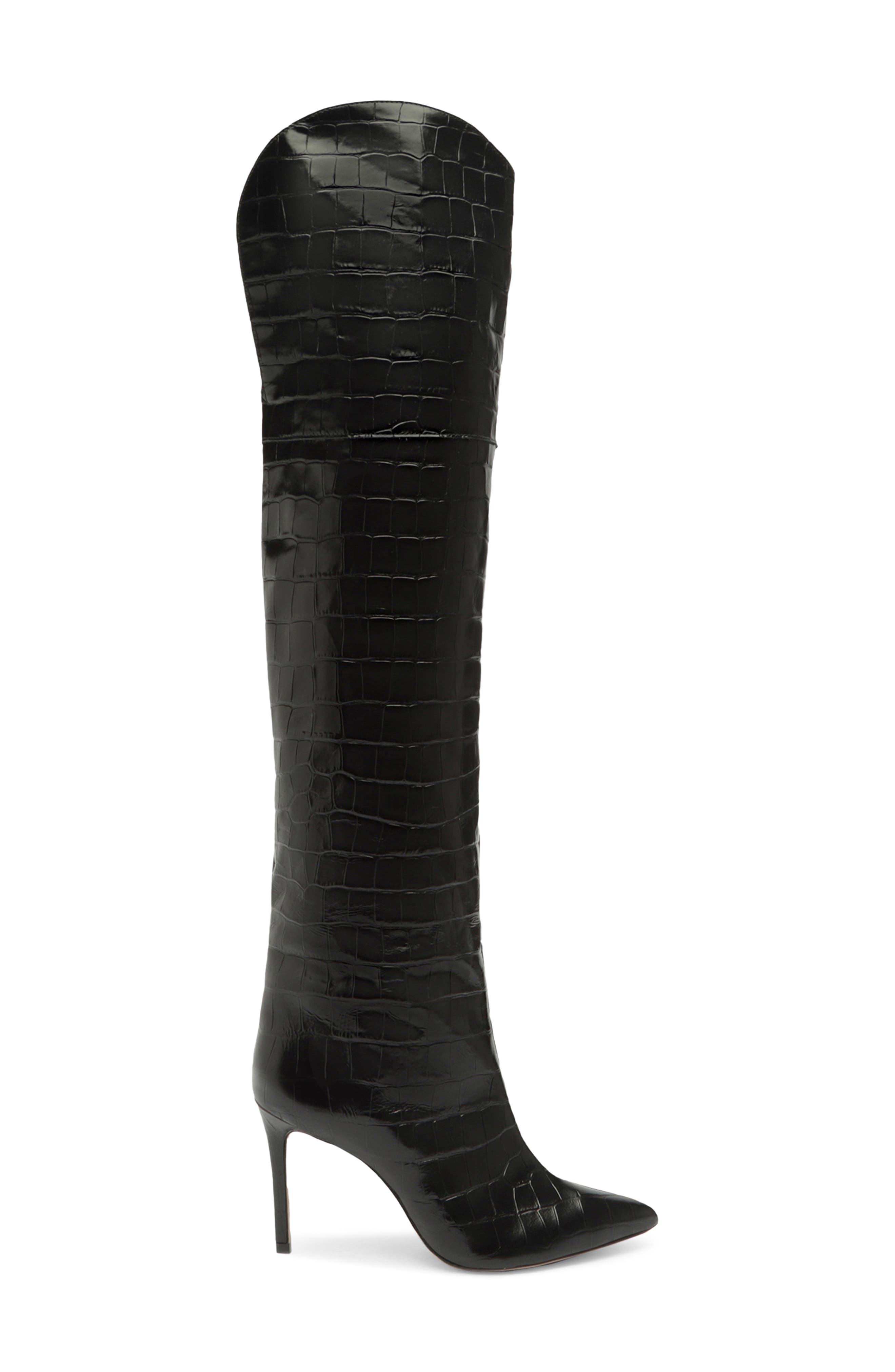 Schutz Maryana Croc Embossed Over the Knee Boot, Alternate, color, 