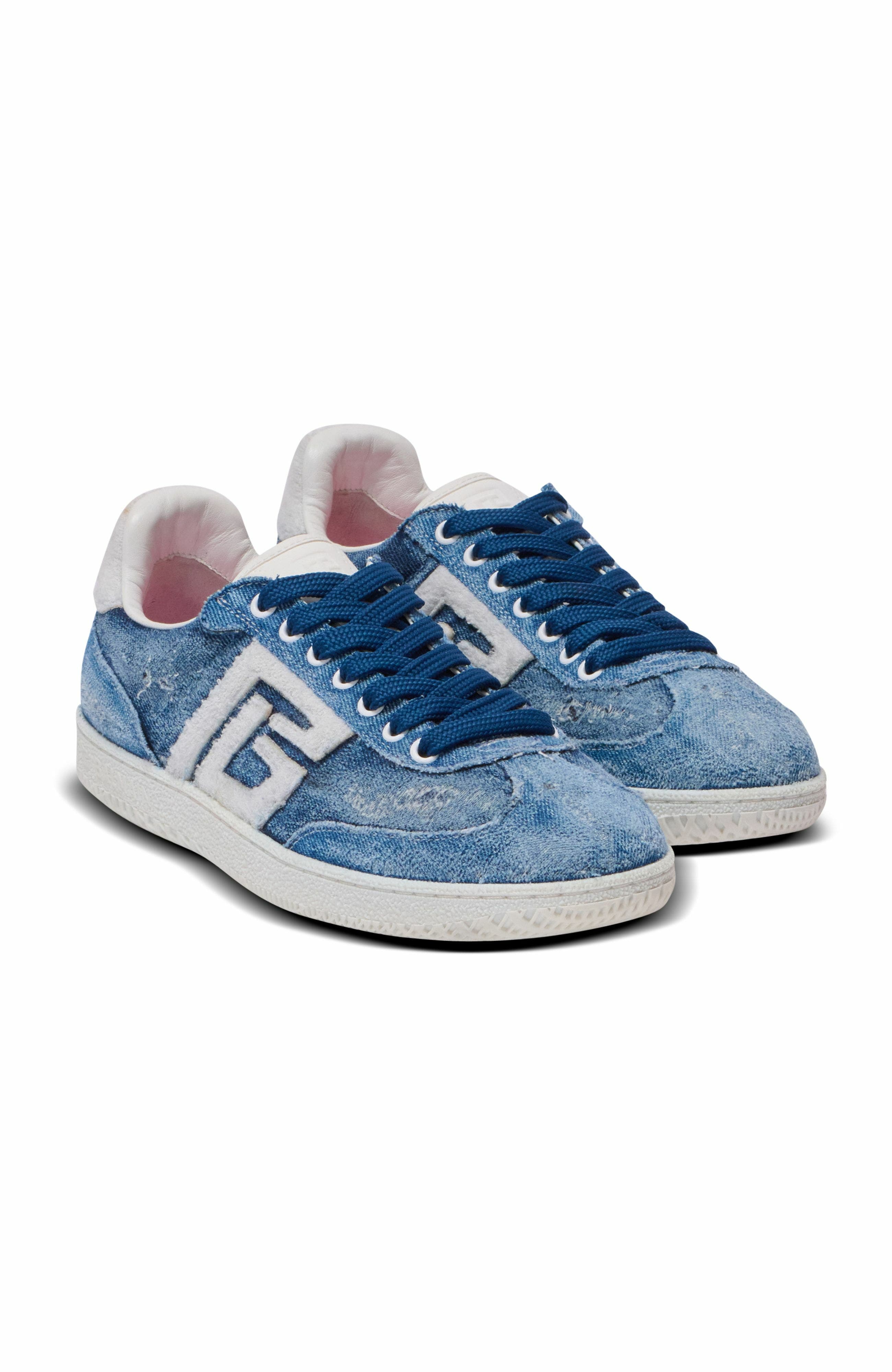 Balmain Denim Balmain Swan Trainers, Alternate, color, 