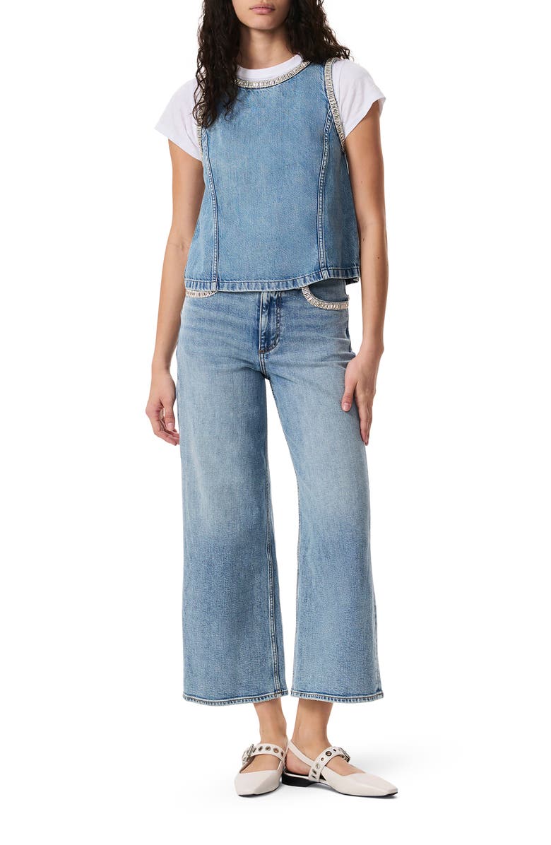 rag & bone Andi Embellished High Waist Ankle Wide Leg Jeans, Alternate, color, 