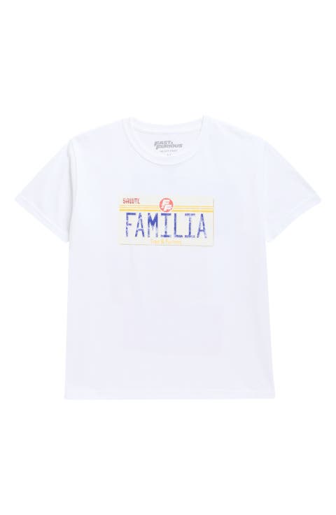 Kids' Fast and Furious License Plate Cotton Graphic T-Shirt
