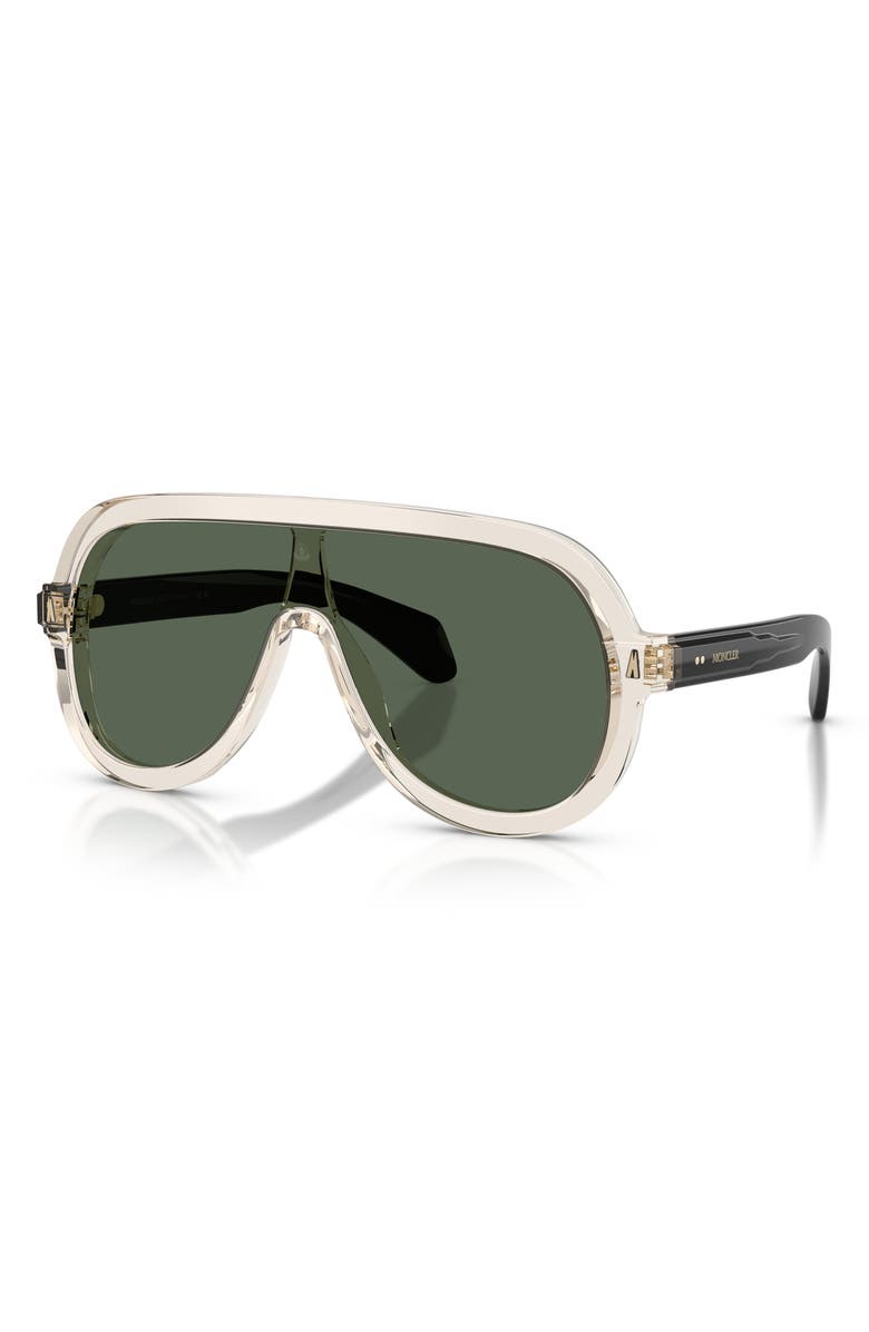 Moncler Sunsette 130mm Pilot Sunglasses, Alternate, color, Butter / Solid Dark Green