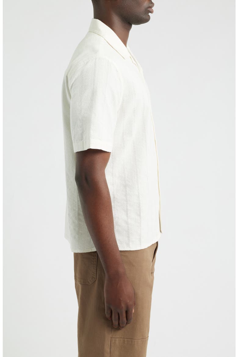 Didcot Tonal Dobby Stripe Camp Shirt, Alternate, color, ECRU