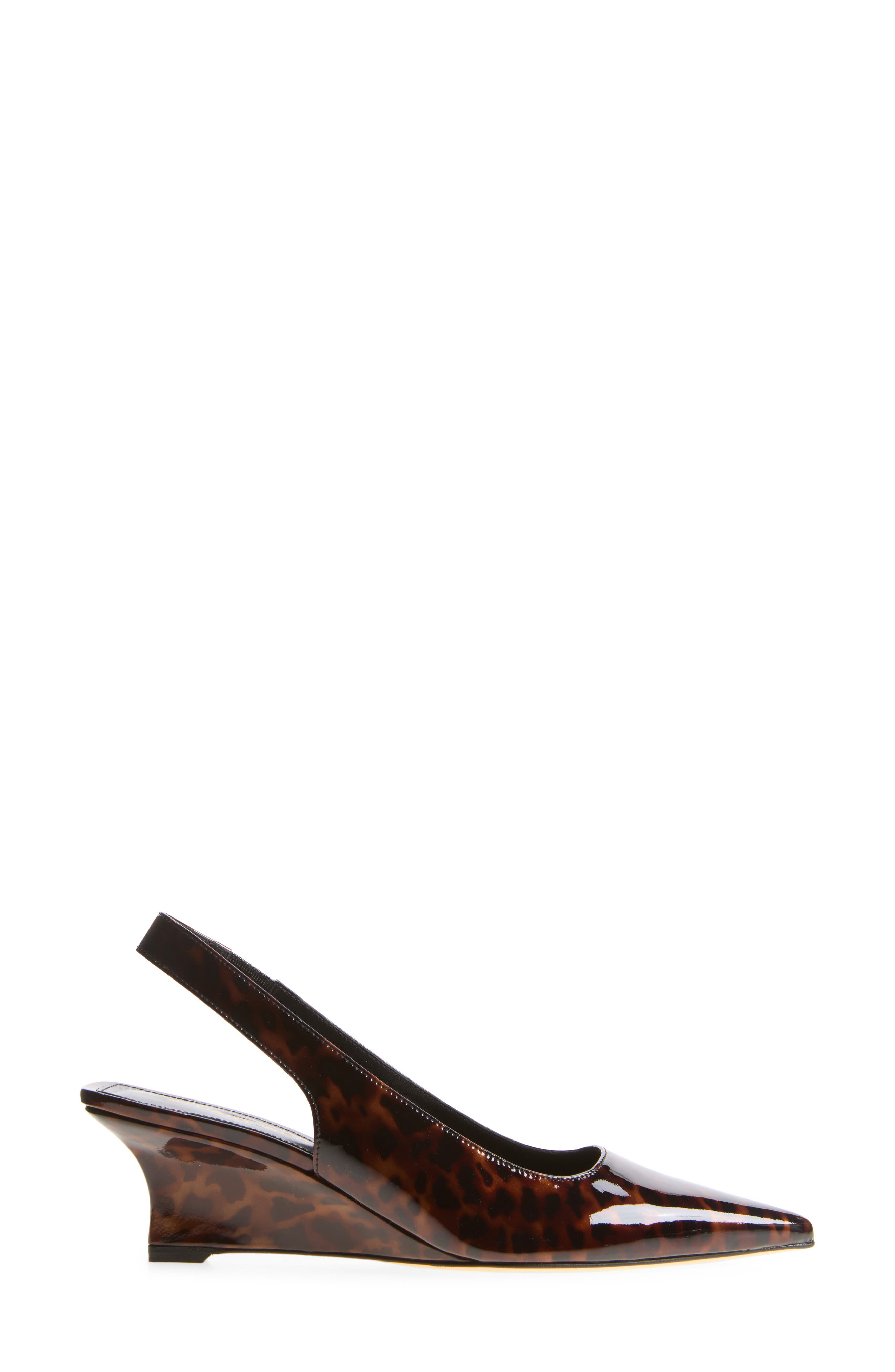 Vinnie Slingback Wedge Pump, Alternate, color, DARK BROWN GLOSS TOR